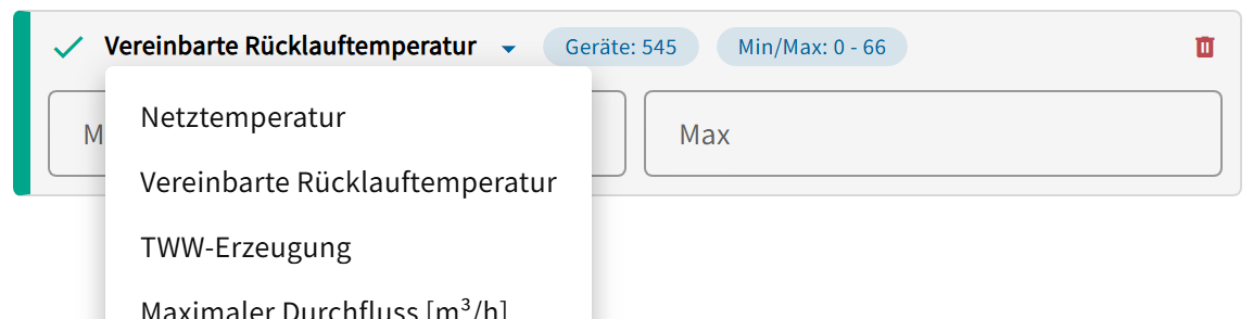 Auswahl des Attributs