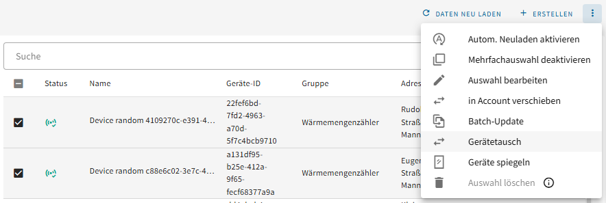 Mehrfachauswahl öffnen