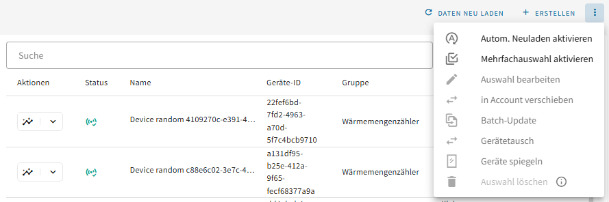 Mehrfachauswahl öffnen