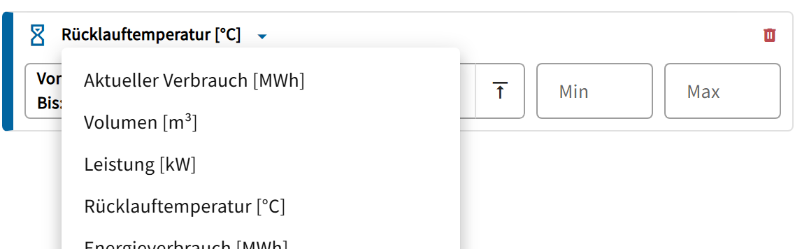Auswahl der Zeitreihe