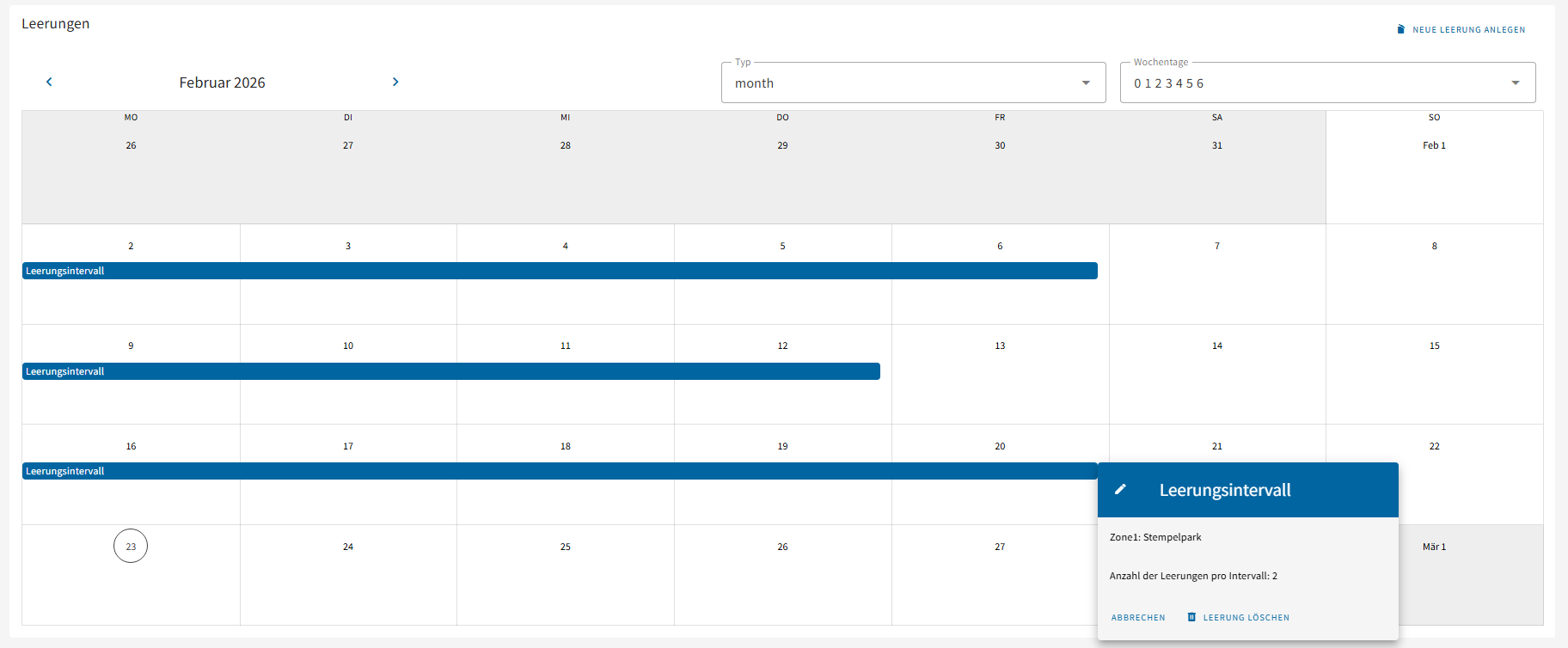 Smacondi Waste Einstellungen Smacondi Waste Einstellungen